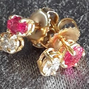 CUSTOM DIAMOND & PINK SAPPHIRE EARRINGS